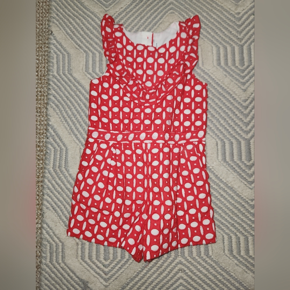 Janie and Jack red sleevless romper shorts. Size 4T